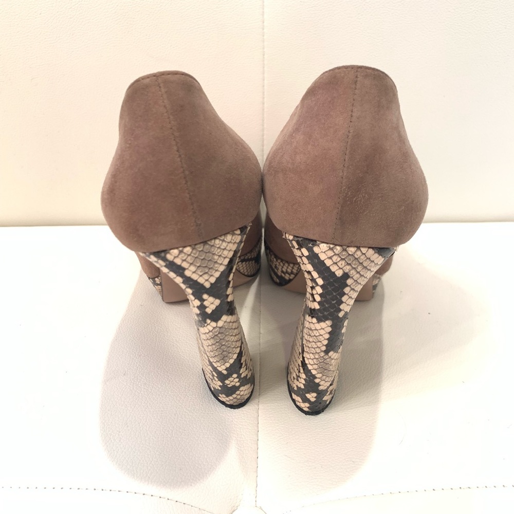 Prada Python Suede Open Toe Heels Sz 40 - image 4